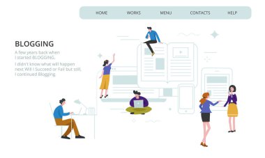 Günlük konsepti - web sayfası, pankart, sunum, sosyal medya, belgeler, kart için aygıtları olan düz biçimli karakterler