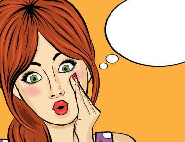 Onun sırlarını söyler sürpriz pop art kadın