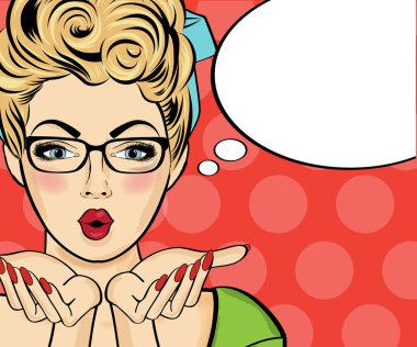 Sürpriz pop art kadın