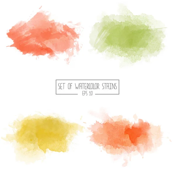 Set kleur vector aquarel vlekken — Stockvector