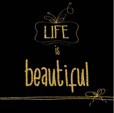 Altın ışıltılı detayları ile güzel alıntı