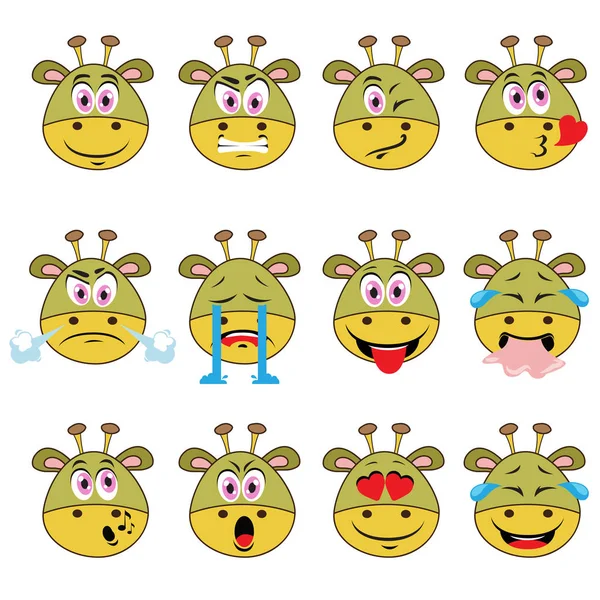 Monster Emojis Ensemble d'icônes émoticônes isolées — Image vectorielle