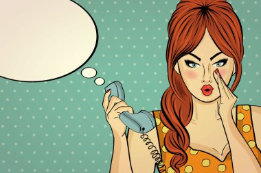 Bir retro Evet seksi pop art kadın