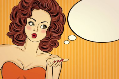 Parti içinde seksi pop art kadın