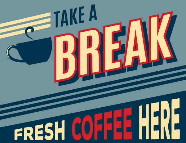 Publicidad cartel retro café — Vector de stock