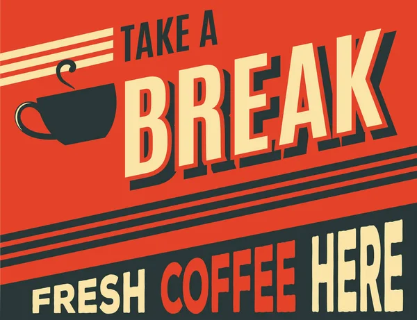 Publicidad cartel retro café — Archivo Imágenes Vectoriales