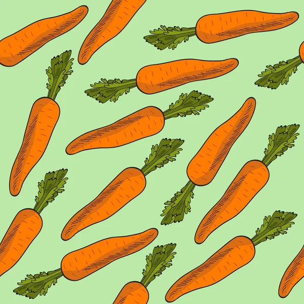 Свежий бесшовный узор с морковью — стоковый вектор