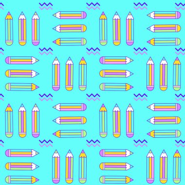 kalem memphis tarzı ile canlı seamless modeli