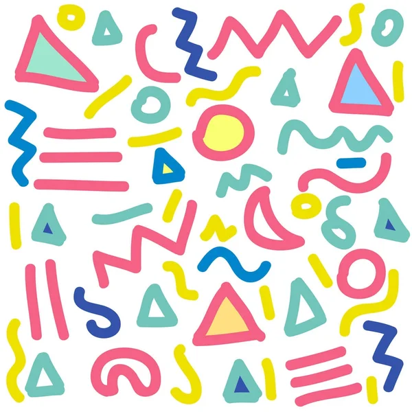 memphis tarzı seamless modeli doodle