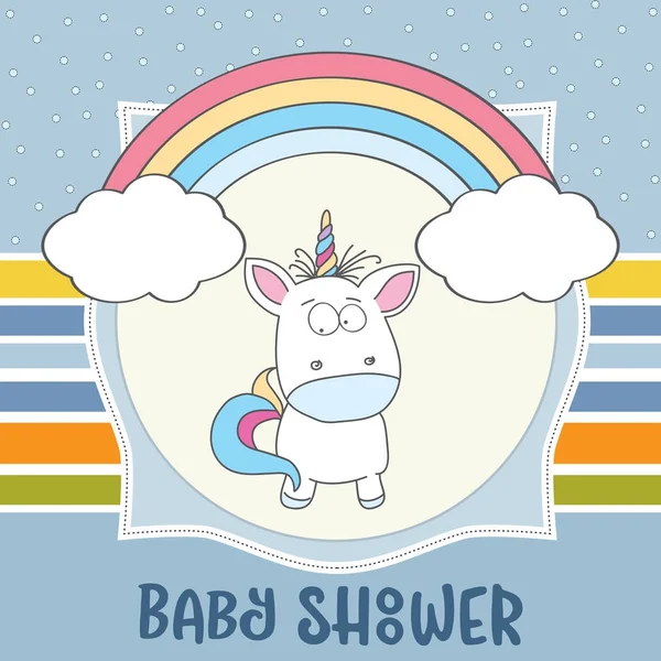 Güzel bebek duş kart şablon güzel bebek unicorn ile