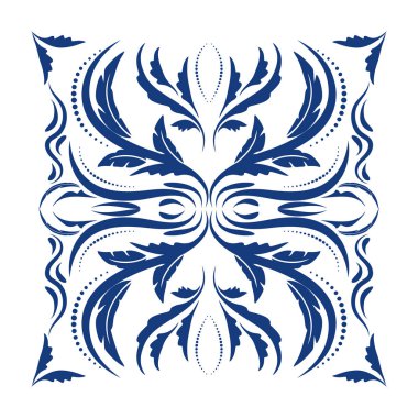 Arabesk elemanları ile oryantal vektör kare süsleme