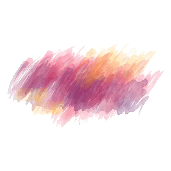 Púrpura y amarillo acuarela pintada vector mancha aislada en wh — Vector de stock