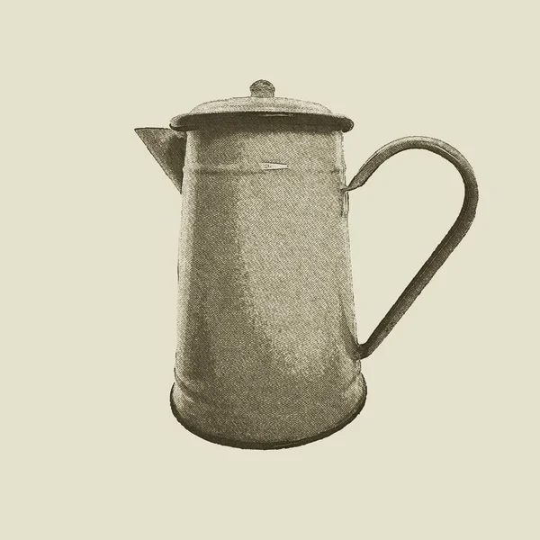 Hand drawn vintage kettle — Stock Vector