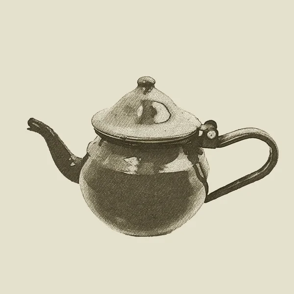 Ręcznie rysowane vintage czajnik — Wektor stockowy