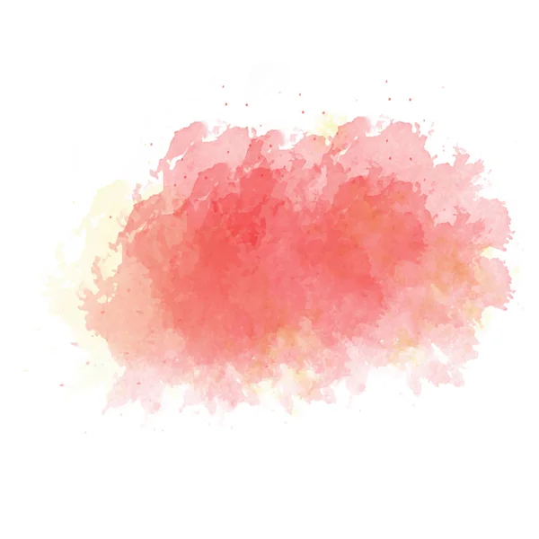 Рожево-жовта акварельна фарба ізольована на білому фоні — стоковий вектор