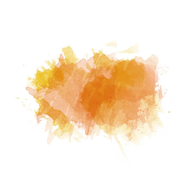 Beyaz bac izole leke boyalı turuncu ve sarı renkli suluboya — Stok Vektör