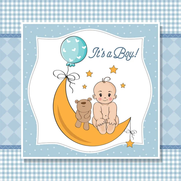 Baby boy shower card — Stock Vector