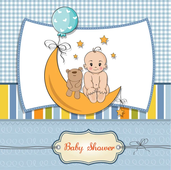 Baby boy shower card — Stock Vector