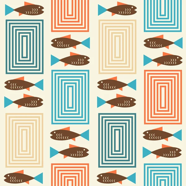 Mid century style seamless pattern — Stock Vector