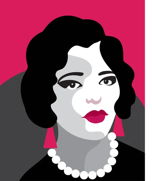 Retrato de mujer de moda estilo art deco. Diseño plano . — Vector de stock