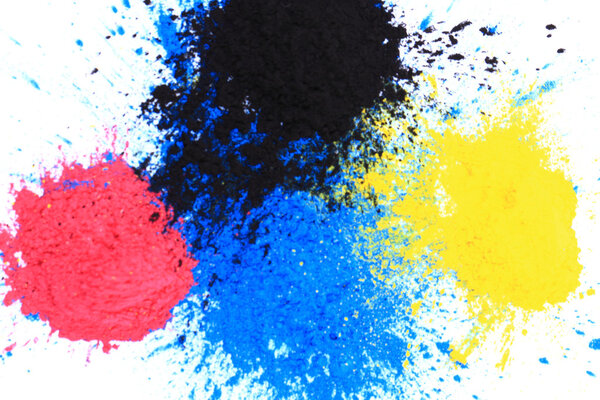 cmyk toner powder (cyan, magenta, yellow, black)