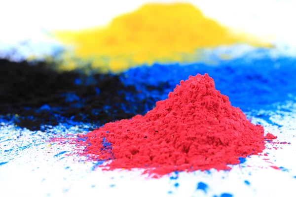 Cmyk Tonerpuder (Cyan, Magenta, Gelb, Schwarz)) — Stockfoto