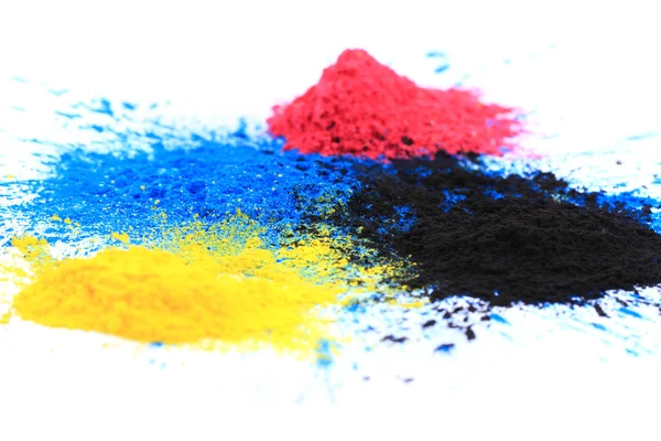 Polvere di toner Cmyk (ciano, magenta, giallo, nero ) — Foto Stock