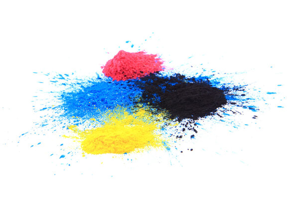cmyk toner powder (cyan, magenta, yellow, black)