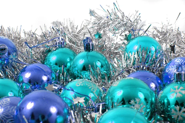 Blauwe kerstballen — Stockfoto