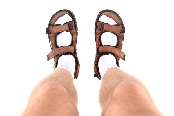 Meias e sandálias como símbolo turístico checo — Fotografia de Stock