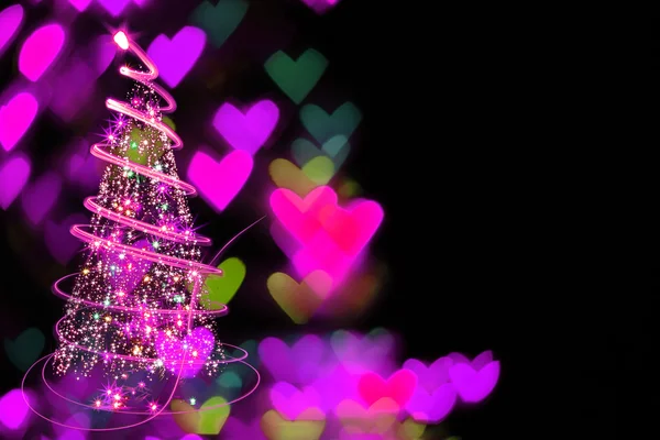 Рождественская елка и сердца — стоковое фото