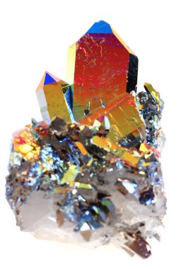 crystal with metal rainbow surface clipart
