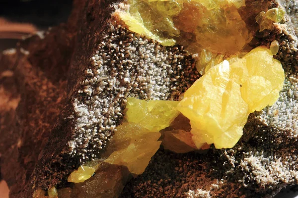 Yellow sulphur mineral — Stock Photo, Image