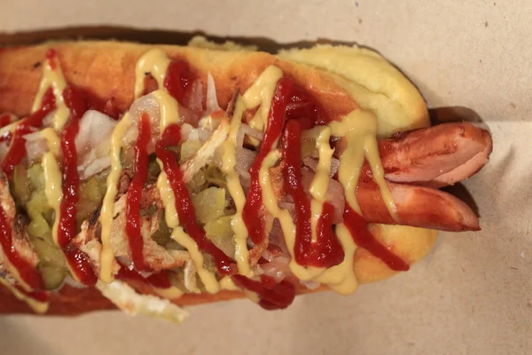 Comida casera hottdog — Foto de Stock