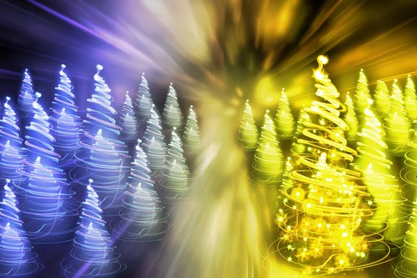 Xmas forest from lights — Stock Photo, Image