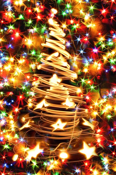 Färg julgran — Stockfoto