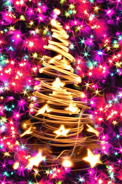 Kleur kerstboom — Stockfoto