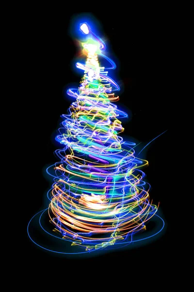 Δέντρο Χριστούγεννα από τα φώτα των Χριστουγέννων — Φωτογραφία Αρχείου