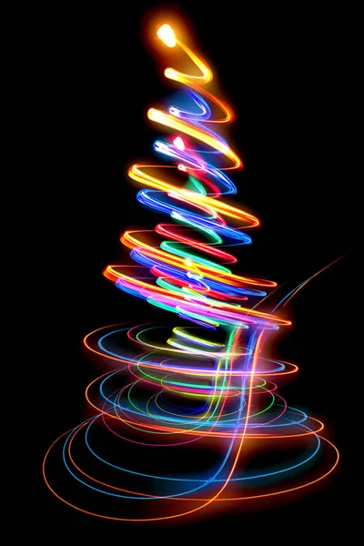 Árvore de Natal das luzes de Natal — Fotografia de Stock