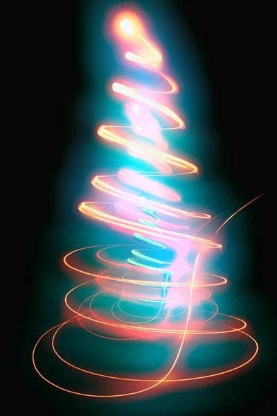 Xmas tree from the christmas lights — Stock Photo, Image