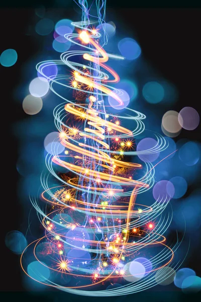 Árbol de Navidad de las luces de Navidad — Foto de Stock