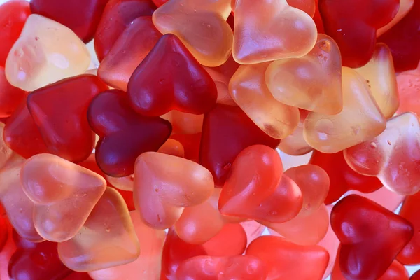 Jelly candy hearts texture — Stock Photo, Image
