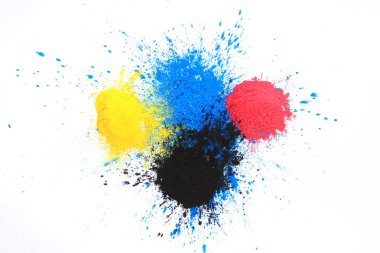 CMYK toner tozu (camgöbeği, macenta, sarı, siyah)