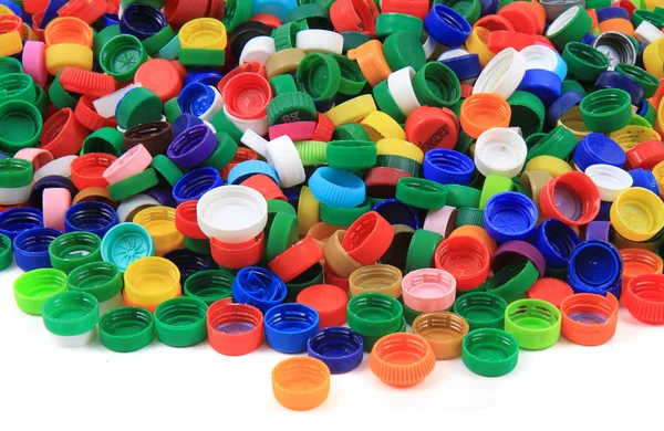 Plástico pet caps textura — Fotografia de Stock
