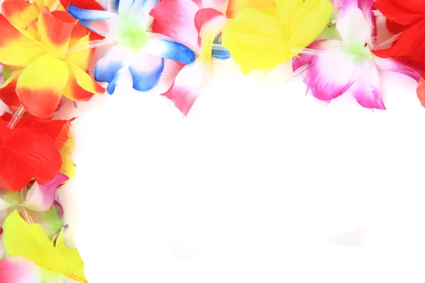 Color plastic hawaii flowers background — Stock Photo, Image