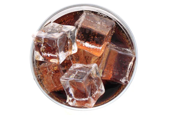 Cola com cubos de gelo textura — Fotografia de Stock