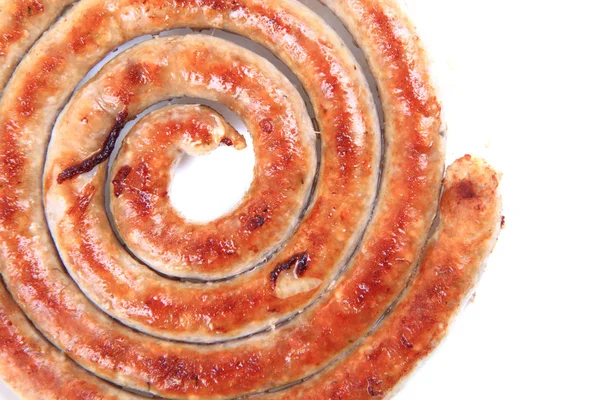 Spiral grilled sausage — Stock Photo, Image