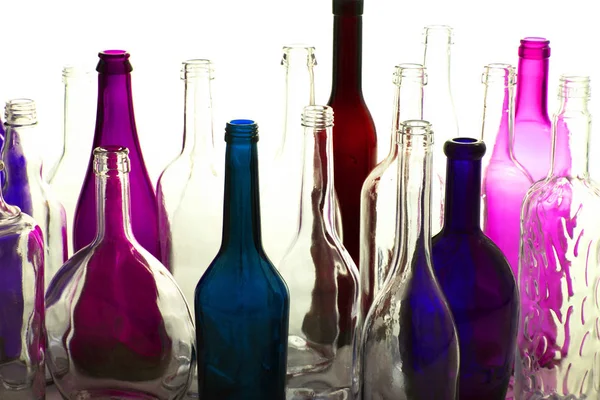 Färg glasflaskor — Stockfoto