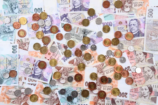Cseh pénzt textúra — Stock Fotó