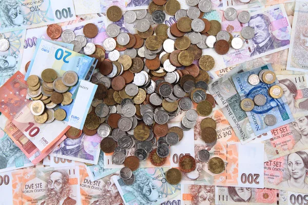 Czech money ande auro texture — Stock Photo, Image